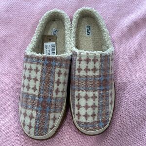 Toms sage pink plaid faux